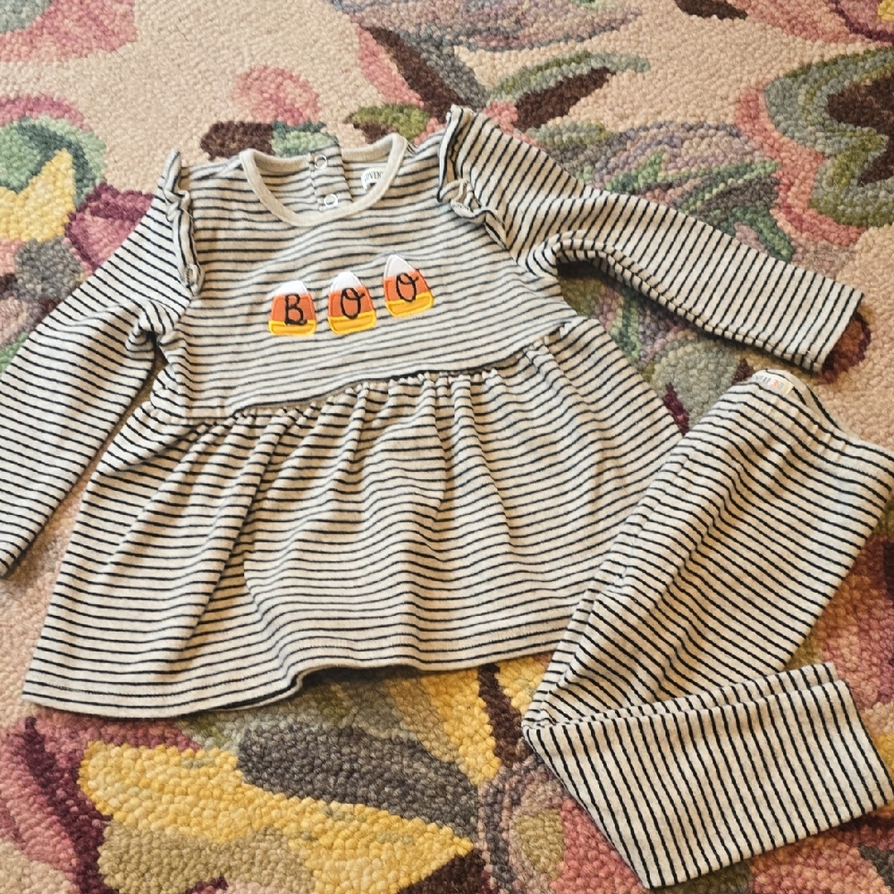 Striped BOO Matching Set